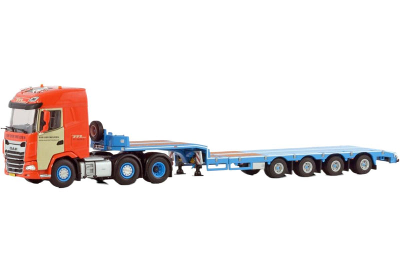ギャラリービューアに画像をロードする, van der Meijden DAF XG ツインステア 低床トレーラー / WSI 1/50 建設機械模型 工事車両
