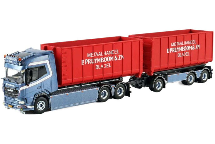 P. Pruymboom & Zn DAF XF フックリフトシステム 6x2 + 2x 40m3コンテナ コンテナ / WSI 1/50 建設機械模型 工事車両