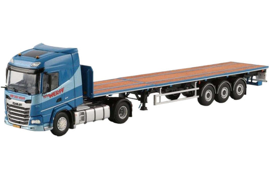 Van der Werff Logistics DAF XF SH 4x2 平床セミトレーラー 3軸 トレーラー / WSI 1/50 建設機械模型 工事車両
