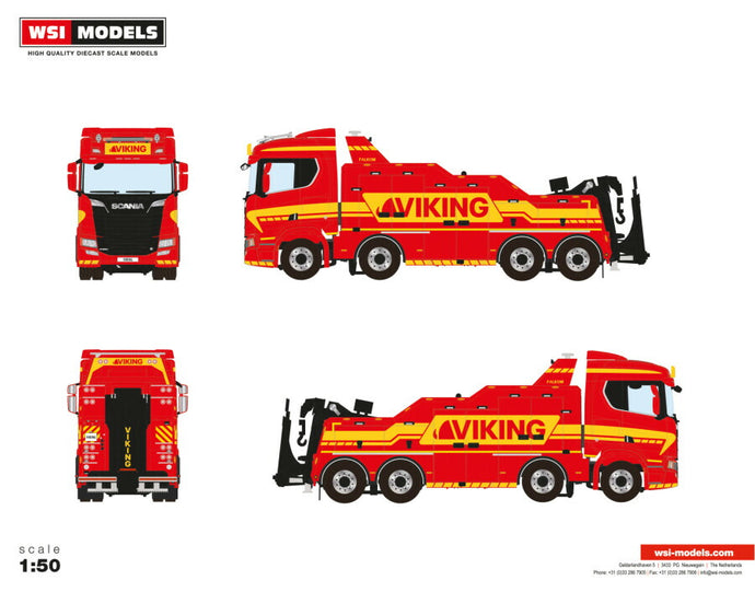 【予約】2025年発売予定VIKING SCANIA R ノーマル CR20N FALKOM 8X4 トラック/WSI 1/50 建設機械模型 工事車両