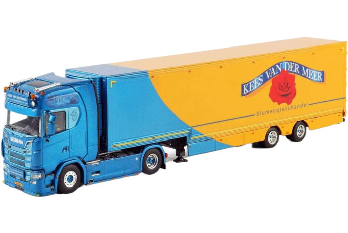 Kees van der Meer Scania S Highline CS20H 4x2 ボックスセミトレーラー 2軸 トレーラー / WSI 1/50 建設機械模型 工事車両