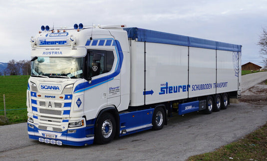 【予約】STEURER SCANIA S HIGHLINE CS20H 4X2 VOLUME TRAILER  3軸 トラック/WSI 1/50 建設機械模型 工事車両