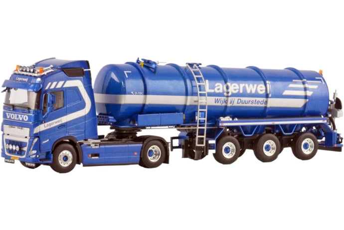 Lagerweij Volvo FH5 Globetrotter 4x2 バキュームタンカーセミトレーラー 3軸 / WSI 1/50 建設機械模型 工事車両