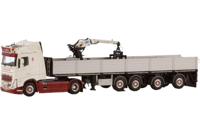 Van Rhoon Transport Volvo FH05 Globetrotter 4x2 レンガセミトレーラー 4軸 トレーラー / WSI 1/50 建設機械模型 工事車両