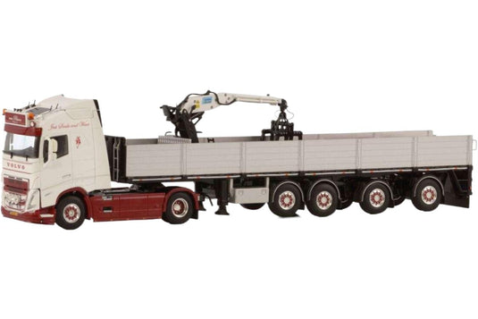 Van Rhoon Transport Volvo FH05 Globetrotter 4x2 レンガセミトレーラー 4軸 トレーラー / WSI 1/50 建設機械模型 工事車両
