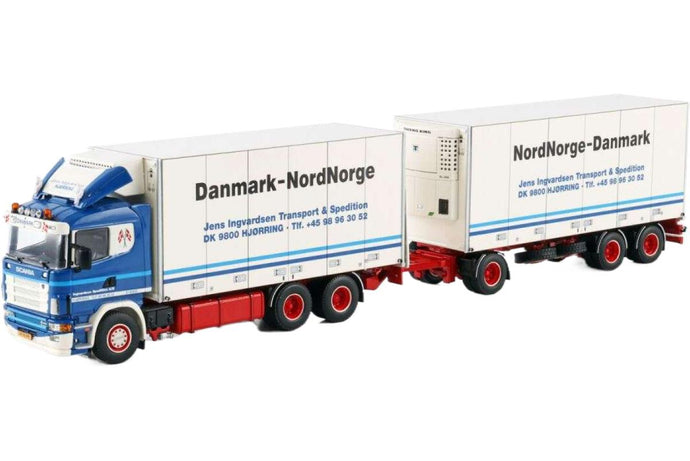 Jens Ingvardsen Scania R4 フラットルーフ 冷凍トレーラー トレーラー / WSI 1/50 建設機械模型 工事車両