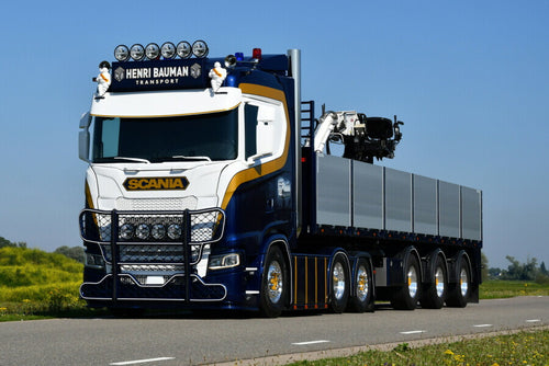 【予約】2025年10-12月以降発売予定 SCANIA S ノーマル CS20N 6x2タグ軸 3軸レンガ運搬 プレミアムライン トレーラー / WSI 1/50 建設機械模型 工事車両