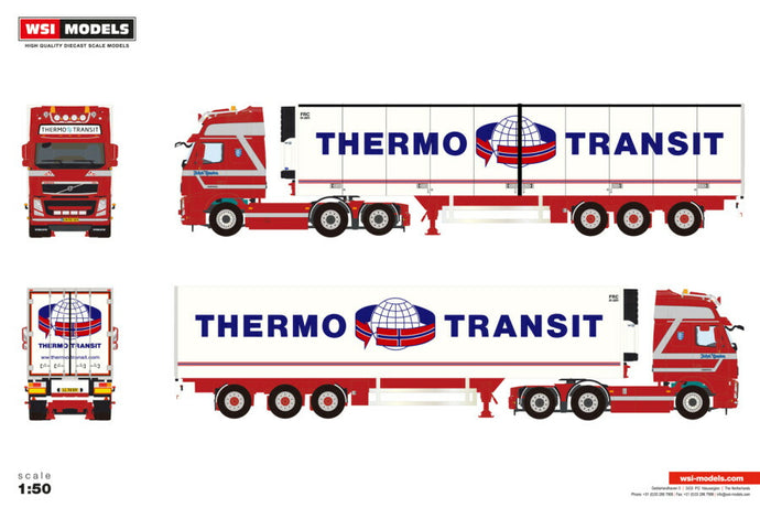 【予約】2025年発売予定 JOHS HANSEN VOLVO FH3 グローブトロッター XL 6×2 タグアクスル 冷蔵トレーラー - 3軸 / WSI 1/50 建設機械模型 工事車両