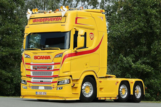 【予約】12月以降発売予定 トランスポートバンデルベケン SCANIA R ハイライン CR20H 6x2 ツインステア トラック / WSI 1/50 建設機械模型 工事車両