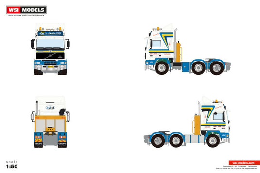 【予約】2026年発売予定 Volvoボルボ F16 GLOBETROTTER 6X2 TWIN STEER Joh v/d Zand / WSI 1/50 建設機械 模型