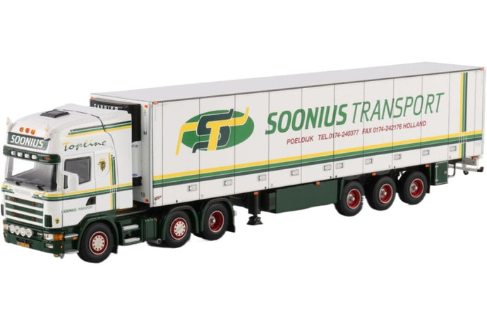 Soonius Scania 4 Series Topline TwinSteer 冷凍セミトレーラー / WSI 1/50 建設機械模型 工事車両