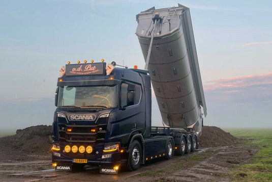 【予約】2026年発売予定 LOONBEDRIJF VD PUT SCANIA R NORMAL CR20N 4x2 3軸 非操舵ダンプトレーラー ダンプ / WSI 1/50 建設機械模型 工事車両