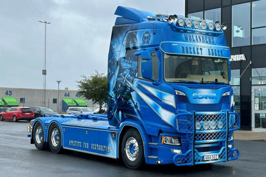 【予約】2026年発売予定 MOLANDER SCANIA S ハイライン CS20H リジッドトラック フックリフトシステム付き 6X2 タグアクスル + 40M3コンテナ トラック / WSI 1/50 建設機械模型 工事車両