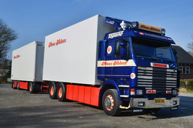 【予約】2026年発売予定 KLAUS NIELSEN SCANIA 3シリーズ 6x2 タグアクスル 6軸 リジッドボックストラックドローバートレーラー トラック / WSI 1/50 建設機械模型 工事車両