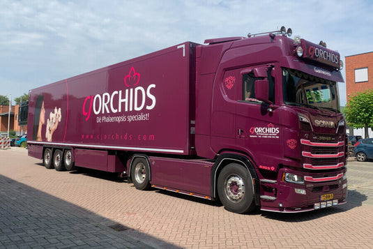 【予約】2026年発売予定 CJ ORCHIDS SCANIA S ハイライン CS20H 4X2 冷凍トレーラー 3軸 トレーラー / WSI 1/50 建設機械模型 工事車両