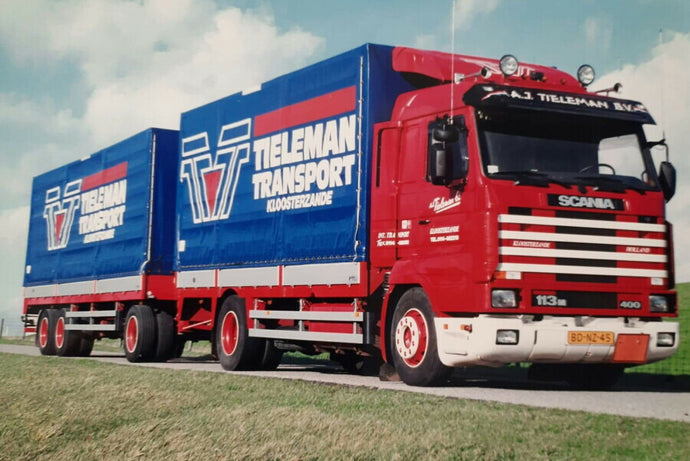 【予約】2026年発売予定 TIELEMAN SCANIA 3シリーズ ストリームライン 4X2 リジッドボックストラック ドローバートレーラー トレーラー / WSI 1/50 建設機械模型 工事車両