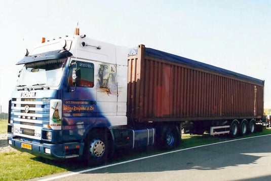 【予約】2026年発売予定 WILBERT KUIPERS SCANIA 3シリーズ STREAMLINE 4x2 フレックスコンテナトレーラー 3軸 + 40FTコンテナ トレーラー / WSI 1/50 建設機械模型 工事車両