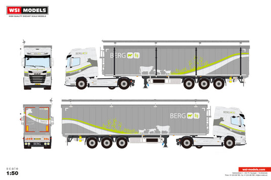 【予約】2026年発売予定 Berg Agri DAF XG 6X2 TWIN STEER VOLUME TRAILER 3 AXLE / WSI 1/50 ミニカー トラック模型