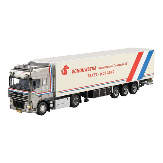 Schouwstra DAF 95XF スーパー・スペース・キャブ 4x2 冷凍セミトレーラー 3軸 / WSI 1/50 ミニカー トラック模型