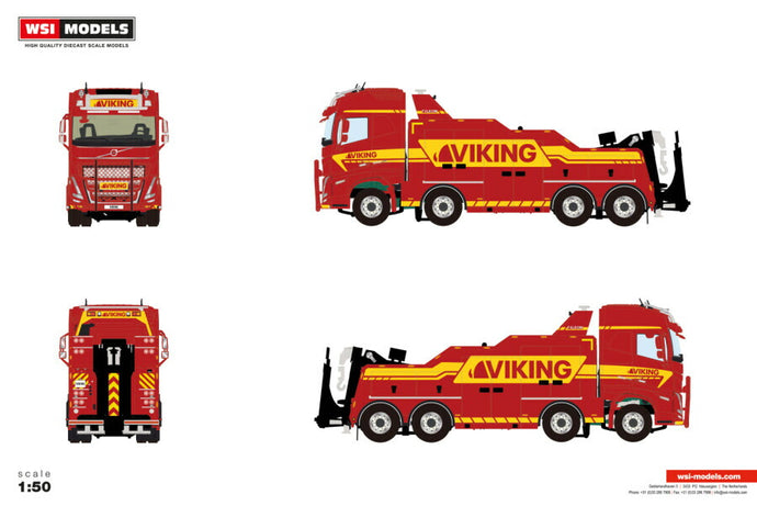【予約】2026年発売予定 VIKING SVERIGE VOLVO FH5 GLOBETROTTER FALKOM 8X4 トラック / WSI 1/50 建設機械模型 工事車両