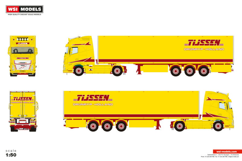ギャラリービューアに画像をロードする, 【予約】2026年発売予定 Volvoボルボ FH AERO GLOBETROTTER XXL 4X2 BOX TRAILER - 3 AXLE Tijssen Dronrijp / WSI 1/50 建設機械 模型
