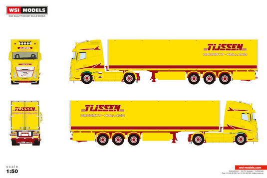 【予約】2026年発売予定 Volvoボルボ FH AERO GLOBETROTTER XXL 4X2 BOX TRAILER - 3 AXLE Tijssen Dronrijp / WSI 1/50 建設機械 模型