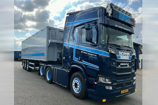 【予約】2026年発売予定 JAN VOLMER TRANSPORT SCANIA R HIGHLINE CR20H 6x2 タグアクスル 3軸 大容量ダンプトレーラー ダンプ / WSI 1/50 建設機械模型 工事車両