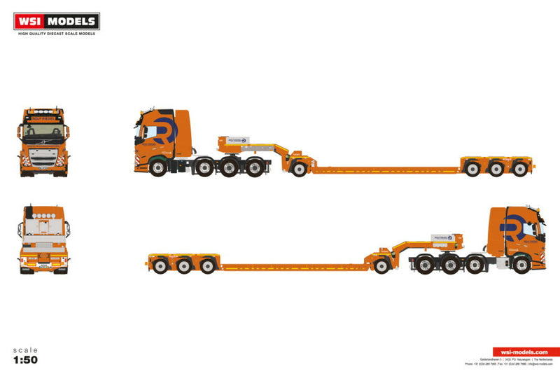ギャラリービューアに画像をロードする, 【予約】2026年発売予定 Volvoボルボ FH5 GLOBETROTTER XL 8X4 LOW LOADER DOLLY 1 AXLE - 3 AXLE Rolf Riedel / WSI 1/50 建設機械 模型
