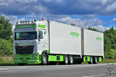 【予約】2026年発売予定 HERMUS SCANIA S HIGHLINE CS20H 6x2 タグアクスル リジッド リーファートラック ドローバートレーラー 5軸 トラック / WSI 1/50 建設機械模型 工事車両