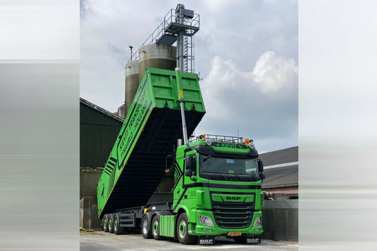 【予約】2026年発売予定 DAF XF SPACE CAB MY2017 6X2 TWIN STEER ダンプトレーラー 3軸 Kievit Transport B.V. / WSI 1/50 建設機械 模型