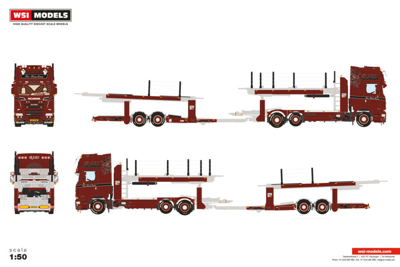 ギャラリービューアに画像をロードする, 【予約】2026年発売予定 Scaniaスカニア STREAMLINE TOPLINE 6X2 MIDLIFT AXLE カートランスポーター 5 AXLE Per Henriksen / WSI 1/50 建設機械 模型
