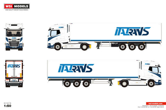 【予約】2026年発売予定 DAF XG+ 4X2 リーファートレーラー - 3 AXLE Italtrans SPA / WSI 1/50 建設機械 模型