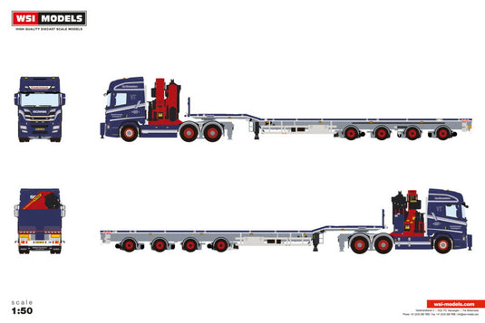 【予約】2026年発売予定 Scaniaスカニア R HIGHLINE CR20H 6X2 FLATBED TRAILER PALFINGER PK 65002 SH Vindelsbaek / WSI 1/50 建設機械 模型