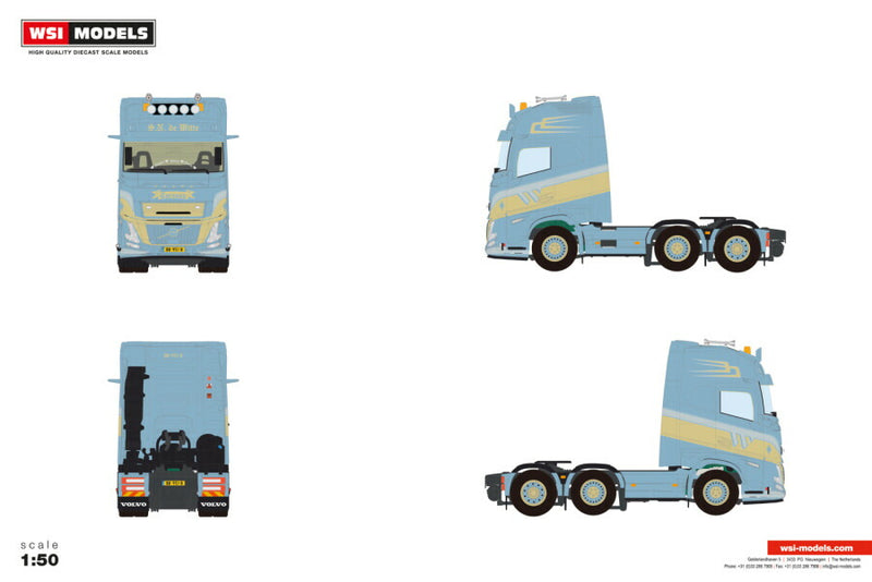 ギャラリービューアに画像をロードする, 【予約】2026年発売予定 Volvoボルボ FH AERO GLOBETROTTER XL 6X2 TWIN STEER S.N. de Witte / WSI 1/50 建設機械 模型
