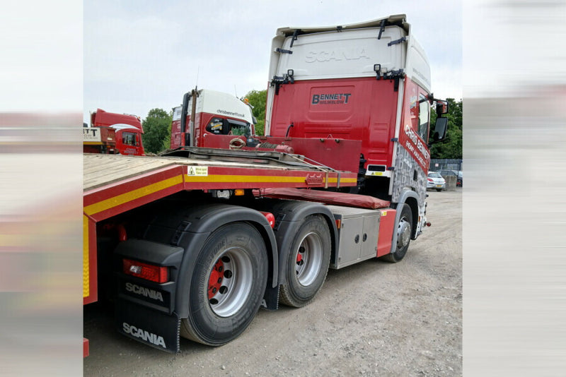 ギャラリービューアに画像をロードする, 【予約】2026年発売予定 Scaniaスカニア R HIGHLINE CR20H 6X2 TAG AXLE SEMI LOW LOADER WITH RAMPS Chris Bennett / WSI 1/50 建設機械 模型
