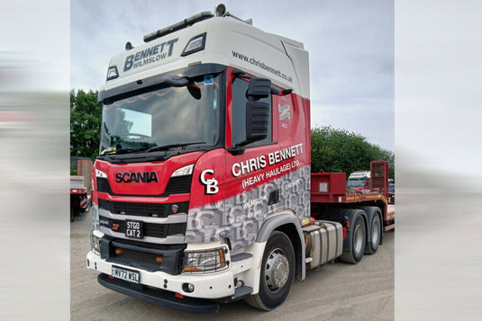 【予約】2026年発売予定 Scaniaスカニア R HIGHLINE CR20H 6X2 TAG AXLE SEMI LOW LOADER WITH RAMPS Chris Bennett / WSI 1/50 建設機械 模型