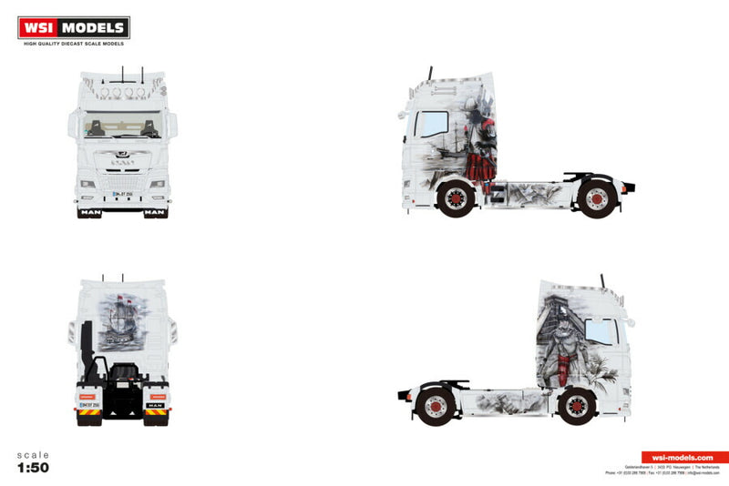 ギャラリービューアに画像をロードする, 【予約】2026年発売予定 MAN TGX GX 4X2 German Supertrucks Series Decker Transporte / WSI 1/50 建設機械 模型

