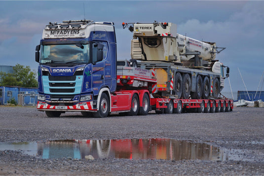 【予約】2027年発売予定 McFadyens SCANIA S HIGHLINE CS20H 6X4 MANOOVR WITH 2 AXLE DOLLY / WSI 1/50 ミニカー トラック模型