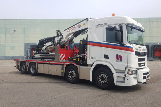 【予約】2026年発売予定 Van Noort Transporten SCANIA R NORMAL CR20N RIGED FLATBED TRUCK / WSI 1/50 ミニカー トラック模型