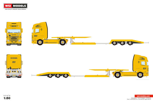 【予約】2026年発売予定 Scaniaスカニア R HIGHLINE CR20H 4X2 TRUCK TRANSPORTER - 3 AXLE Revi / WSI 1/50 建設機械 模型