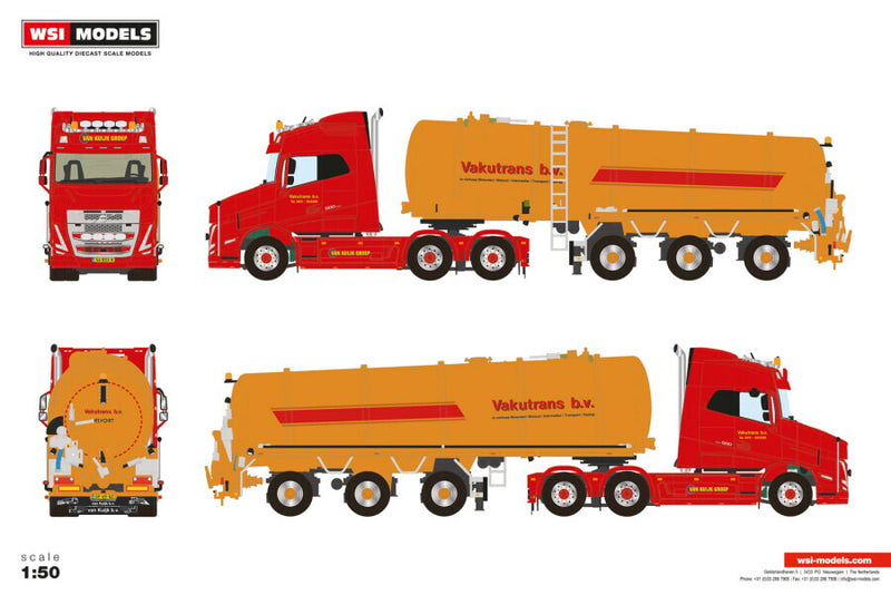 ギャラリービューアに画像をロードする, 【予約】2026年発売予定 VLASTUIN VT5 6X2 TAG AXLE バキュームタンクトレーラー 3 AXLE Vakutrans / WSI 1/50 建設機械 模型
