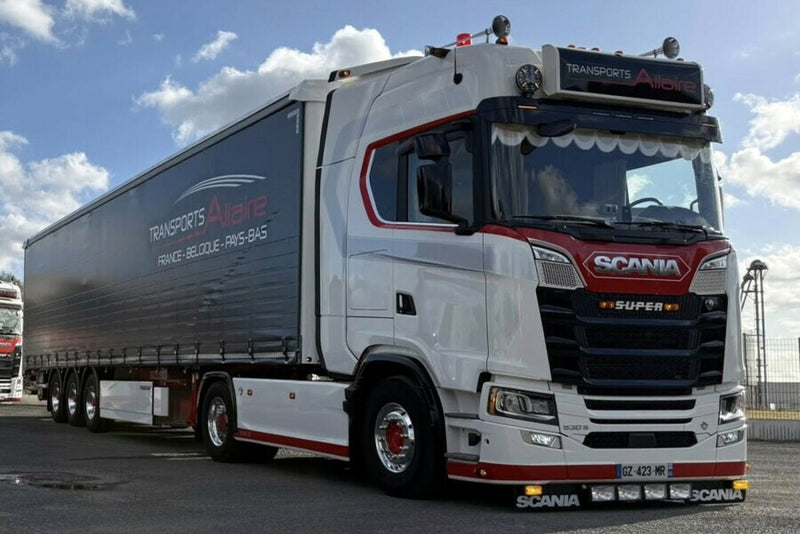 ギャラリービューアに画像をロードする, 【予約】2026年発売予定 Scaniaスカニア S HIGHLINE CS20H 4X2 カーテンサイダートレーラー 3軸 Transports Allaire / WSI 1/50 建設機械 模型
