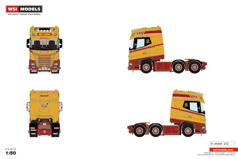 ギャラリービューアに画像をロードする, 【予約】2026年発売予定 DAF XG+ 6X2 TWIN STEER BKP Cargo / WSI 1/50 建設機械 模型
