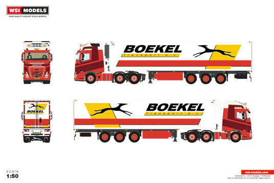 【予約】2026年発売予定 Volvoボルボ FH AERO GLOBETROTTER XL 6X2 TWIN STEER リーファートレーラー 3 AXLE Boekel Leegwater / WSI 1/50 建設機械 模型