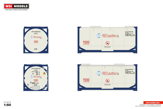 【予約】2026年発売予定 20FT TANK CONTAINER RED Lecithin / WSI 1/50 建設機械 模型