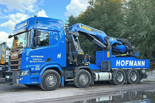 【予約】2027年発売予定 Hofmann SCANIA R HIGHLINE CR20H 8X4 WITH PALFINGER PK 165.002 T / WSI 1/50 ミニカー トラック模型