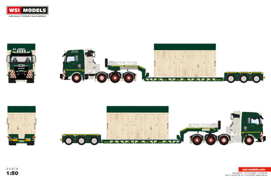 【予約】2026年発売予定 MAN TGX XLX EURO 6C FACELIFT 8X4 LOW LOADER 3 AXLE August Alborn / WSI 1/50 建設機械 模型