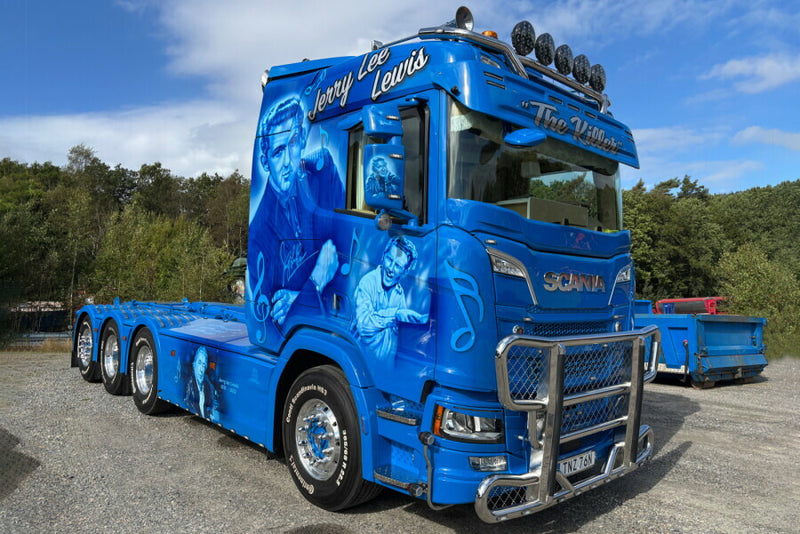 ギャラリービューアに画像をロードする, 【予約】2026年発売予定 Scaniaスカニア R NORMAL CR20N フックリフトトラック 8X4 + 15M3 CONTAINER Molander / WSI 1/50 建設機械 模型
