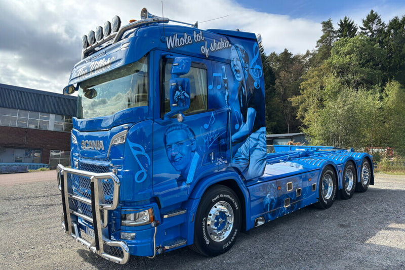 ギャラリービューアに画像をロードする, 【予約】2026年発売予定 Scaniaスカニア R NORMAL CR20N フックリフトトラック 8X4 + 15M3 CONTAINER Molander / WSI 1/50 建設機械 模型
