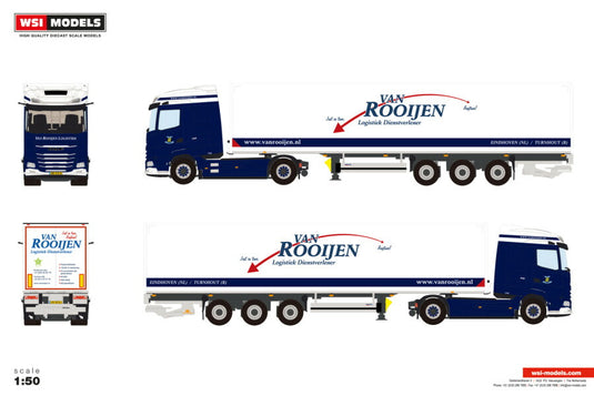 【予約】2026年発売予定 DAF XG MY25 4X2 ボックストレーラー 3軸 Van Rooijen Logistiek B.V. / WSI 1/50 建設機械 模型